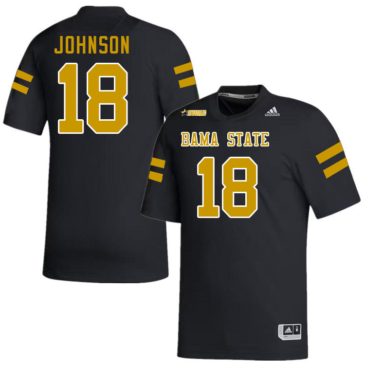 Alabama State Hornets #18 Denzel Johnson College Football Jerseys Stitched-Black